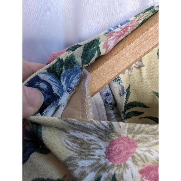 Vintage Bedford Fair T-Shirt Dress Floral Print Yellow and Blue 1X - Picture 4 of 7